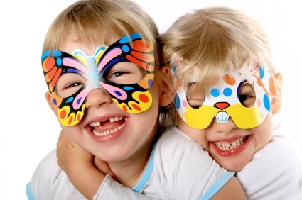 party girls with masks